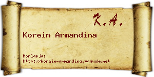 Korein Armandina névjegykártya